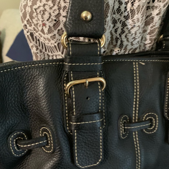 Dooney and Bourke Chiara Black Pebbled Leather Drawstring shopper handbag - Picture 12 of 13